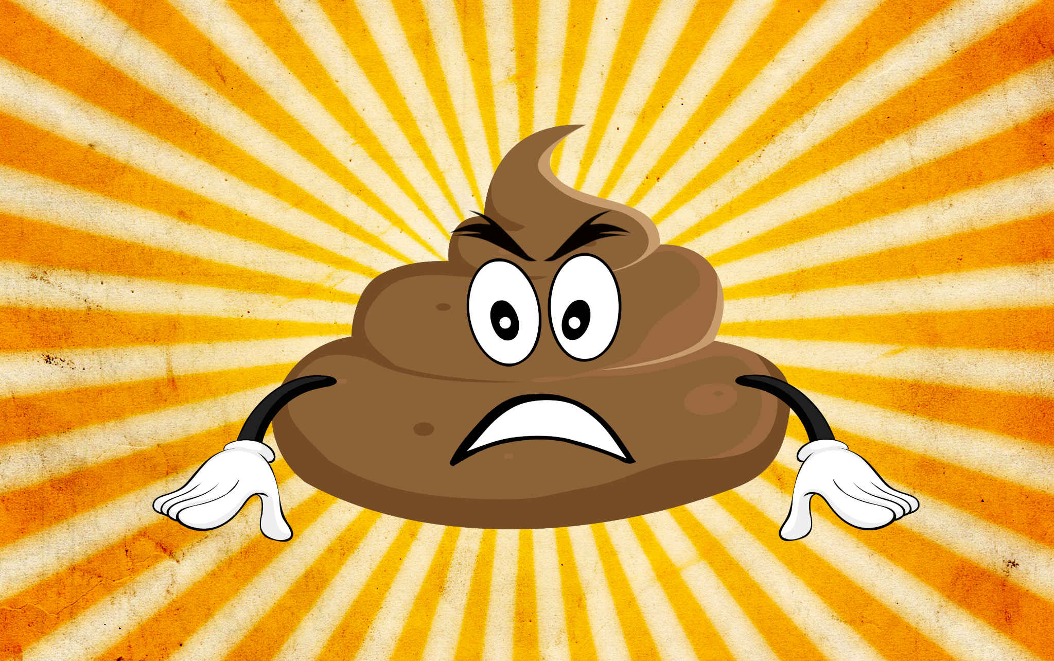 Mr. Shit Face with a frown and angry eyebrows